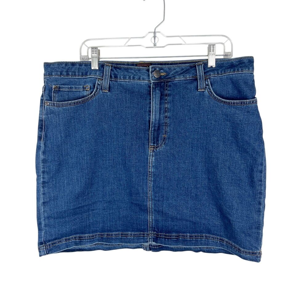 Lee Denim Skorts Women 18 Blue Jean Skirt w/ Shorts Casual Bottoms